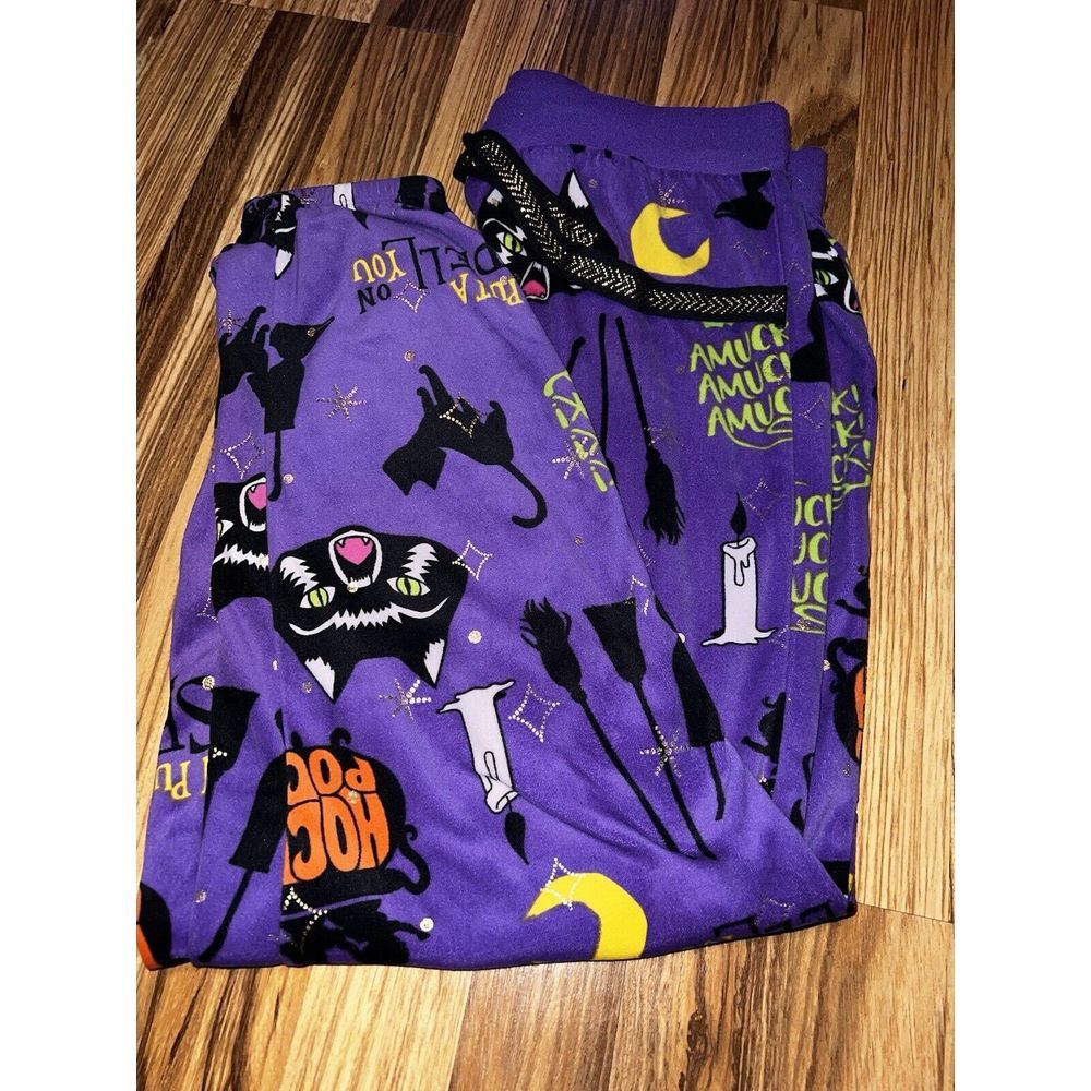 Disney Halloween Hocus Pocus Stitch Women's‎ Pajama Pants Size S 4 6 Soft 2 Pair - Picture 3 of 5